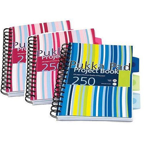 Pack of 3 CBPRO Pukka A5 Project Book Wirebound Hardback Feint Ruled 250 Pages Pack of 3 CBPRO Pukka A5 Project Book Wirebound Hardback Feint Ruled 250 Pages