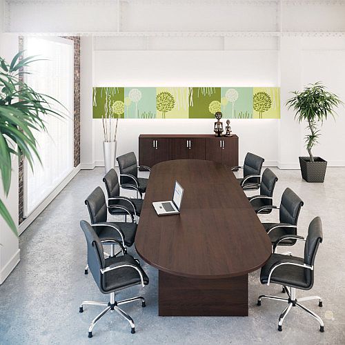 Kito W4000mmxd1400mm White D End Boardroom Table With Panel Leg Base Hunt Office Ireland Boardroom Table With Panel Leg Base, 12 Person Round Conference Table