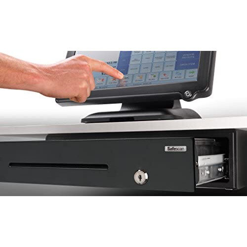 Safescan LD-4141 Light Duty Cash Drawer - 2 Keys, 3 Position Lock, 8 Coin and 4 Note Compartments - 132-0423 at Hunt Office Ireland