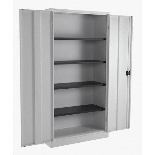 Steel Double Door Cupboard 1790 mm H x 920 mm W x 420 mm D in Grey Additional Image 2
