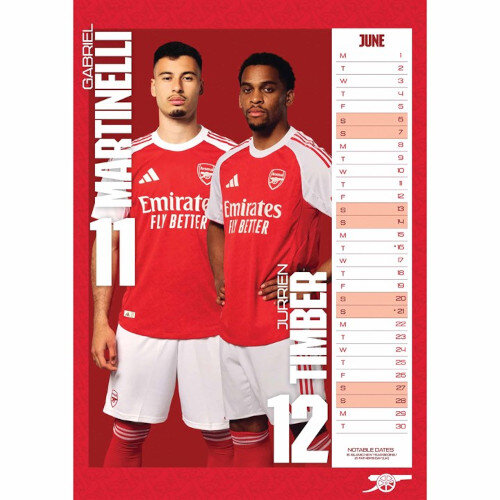 Arsenal FC 2026 A3 Calendar