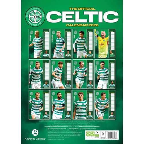 Celtic FC 2026 A3 Calendar