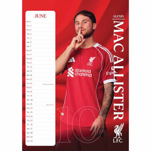 Liverpool FC 2026 A3 Calendar