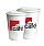 Two white double-wall coffee cups with \'my cafe\' logo in red and gray, displayed side-by-side against a white background. Designed for hot beverages, showcasing a clean and simple look