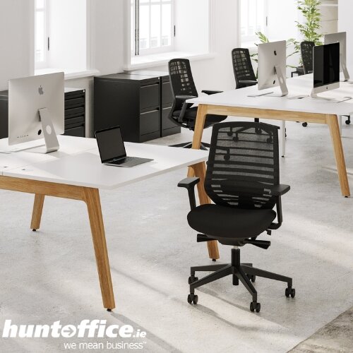 X.77 operator chair in professional corporate office environment with adjustable lumbar support