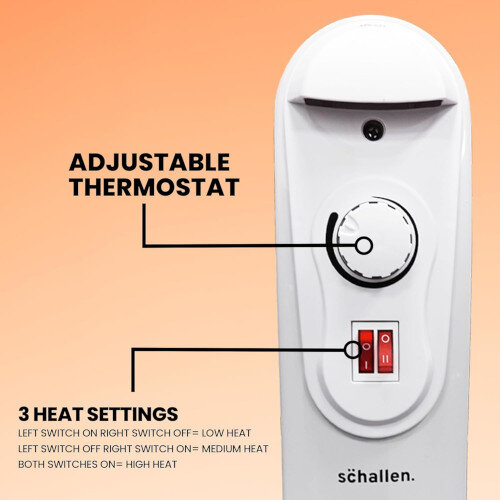 2KW Slim 9fin Portable Oil Radiator Additional Image 4