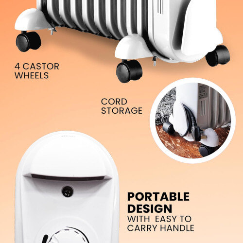 2KW Slim 9fin Portable Oil Radiator Additional Image 5