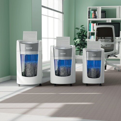 Leitz IQ OptiMax Home Office Paper Shredder 15L White 83581000 - Range of 3 sizes