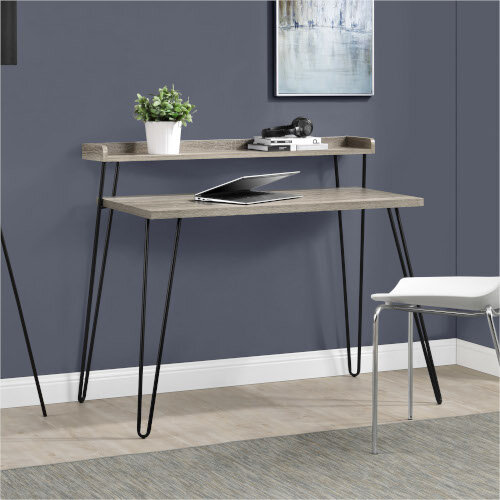 Haven Retro Home Office Desk with Riser - Stylish and Functional Design Additional Image 2