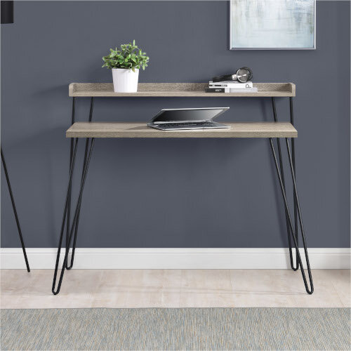 Haven Retro Home Office Desk with Riser - Stylish and Functional Design Additional Image 4