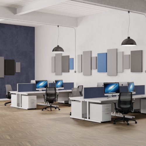 office fitout Office Desk Rectangular Silver Cantilever Legs W1200xD800xH725mm White Ashford