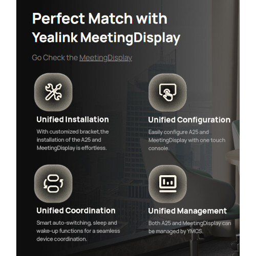 Yealink MeetingBar A25 Video Bar and CTP25 Touch Console Kit Bundle Black 3840 x 2160 pixels 30 fps