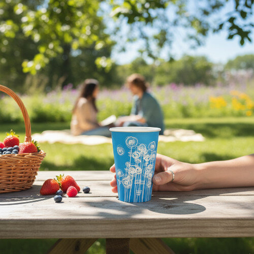  Aqua Swirl 7oz Paper Water Cup Pack of 100