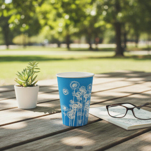  Aqua Swirl 7oz Paper Water Cup Pack of 100