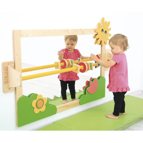 Wall Mirror - Dimensions: 120 x 60 cm - Plywood Frame - Ideal for Classroom at HuntOffice.ie