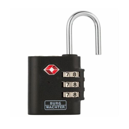 Burg Wachter TSA 77 30 SB 30mm Aluminium with Steel Shackle 3 Dials TSA Approved