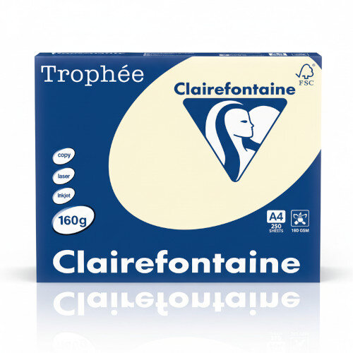 Trophee Ivory A4 Card 160gsm – Pack of 250 Sheets (1101C) - Front of Packaging