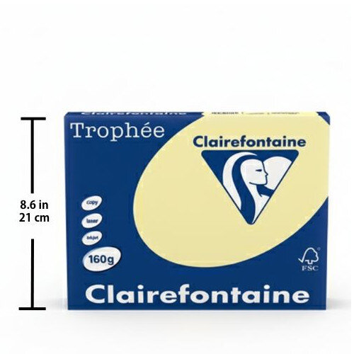 Trophee Canary A4 Card 160gsm – Pack of 250 Sheets (2636C) - Dimernsions