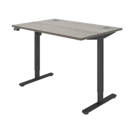 angle of desk - Core Electric Single Motor Height Adjustable Sit Stand Desk 1200 x 800 Alaskan Grey Oak Top and Black frame 5 Year Warranty