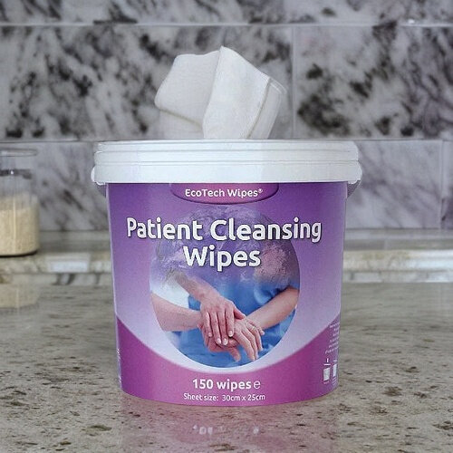 Ecotech Pack of 1 Patient Skin Cleansing Wipes Bucket Tube Contains 150 Wipes Additional Image 1