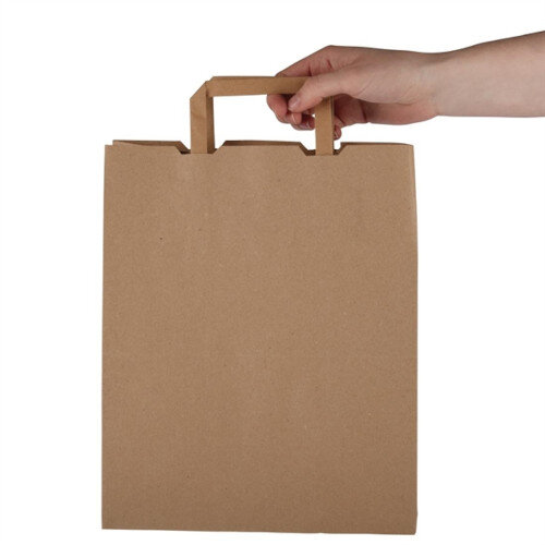 Vegware Compostable Recycled Paper Carrier Bags Large (250 pack) Additional Image 1