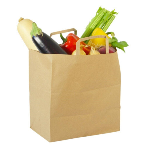 Vegware Compostable Recycled Paper Carrier Bags Large (250 pack) Additional Image 4