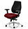 Chiro Plus 24 Hour Posture Office Chair - High Back Multi-Functional Arms - Lumbar Support - Seat Slide - Black Back - Chilli Red Seat - Weight Tolerance 150kg Additional Image 2