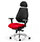 Chiro Plus Ultimate 24 Hour Posture Office Chair - High Back - Headrest - Adjustable Lumbar Support - Seat Slide  Black Back - Cherry Red Seat Additional Image 2