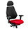 Chiro Plus Ultimate 24 Hour Posture Office Chair - High Back - Headrest - Adjustable Lumbar Support - Seat Slide  Black Back - Cherry Red Seat Additional Image 3
