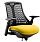 Flex Task Operator Office Chair Black Frame Black Back Sunset Yellow Seat Additional Image 3