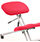 Ergonomic Posture Kneeling Chair Stool Silver Frame Cherry Red - front