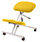 Ergonomic Posture Kneeling Chair Stool On Castors Seat Height Adjustment Silver Frame & Senna Yellow Fabric Seat Additional Image 8