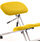 Ergonomic Posture Kneeling Chair Stool On Castors Seat Height Adjustment Silver Frame & Senna Yellow Fabric Seat Additional Image 10