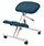 Ergonomic Posture Kneeling Chair Stool On Castors Seat Height Adjustment Silver Frame & Maringa Teal Fabric Seat Additional Image 8