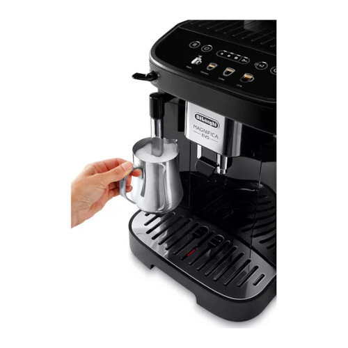De\'Longhi Magnifica Evo Long Automatic Coffee Machine Black with 4 Pre-set Drinks, 15 bar Pressure, 1.8 L Water Tank, Bean Grinder & Milk Frother