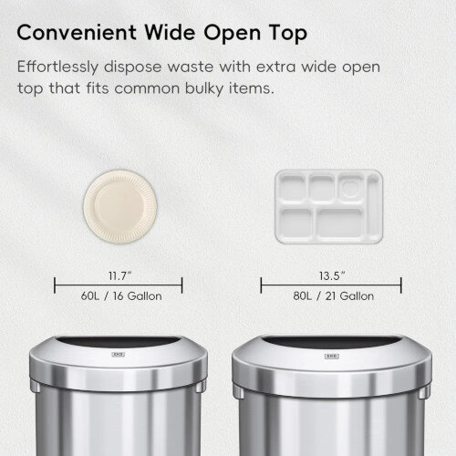 EKO Urban Commercial Waste Bin 60L - Silver