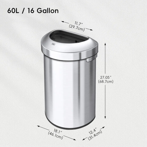 EKO Urban Commercial Waste Bin 60L - Silver