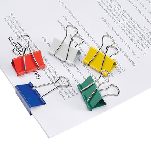Q-Connect Foldback Clip 32mm Assorted (Pack of 10) KF03653 Huntoffice.ie