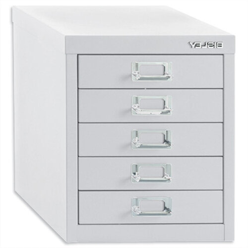 Bisley Multi-Drawer Cabinet 12 inches 5 Drawer Non-Locking Chalk White 12/5 Additional Image 1