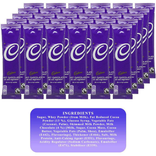 Cadbury Instant Hot Chocolate Powder Sachets, 28g (Pack of 50, Ref 915654) - Convenient and Delicious Hot Chocolate Additional Image 2