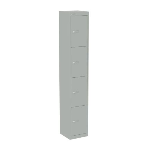 Bisley 4 Door Steel Locker Silver W305xD305xH1802mm 5 Year Warranty