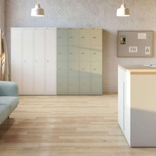 Bisley 4 Door Steel Locker Silver W305xD305xH1802mm 5 Year Warranty