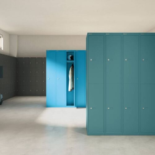 Bisley 4 Door Steel Locker Silver W305xD305xH1802mm 5 Year Warranty