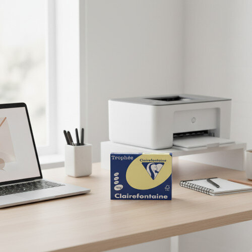 Trophee Canary A4 Card 160gsm – Pack of 250 Sheets (2636C) - Office Setting