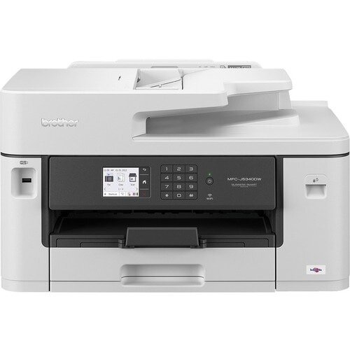 Brother MFCJ5340DW Inkjet Multifunctional Printer A4 and A3 Print - Print, Scan, Copy - iPrint, AirPrint, WiFi Direct, Wireless, Network, USB - White - Front