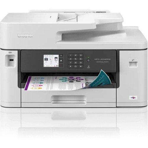 Brother MFCJ5340DW Inkjet Multifunctional Printer A4 and A3 Print - Print, Scan, Copy - iPrint, AirPrint, WiFi Direct, Wireless, Network, USB - Colour: White - Front