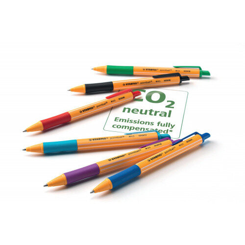 Stabilo Pointball Retrct Pen Blue (Pack of 10) 6030/41