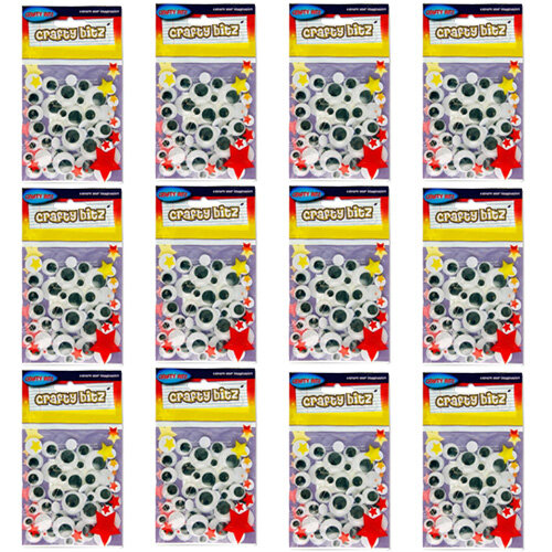 Crafty Bitz Wiggle Goggly Eyes Assorted Sizes Pack of 50 - Fun and Creative Craft Supplies Additional Image 1
