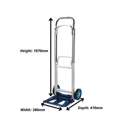 BT-HT90 Folding Sack Truck – 90kg Aluminium Trolley -  Dimensions of Full Extended Trolley