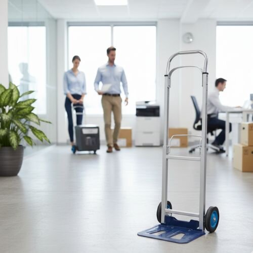 BT-HT90 Folding Sack Truck – 90kg Aluminium Trolley - In Office Setting